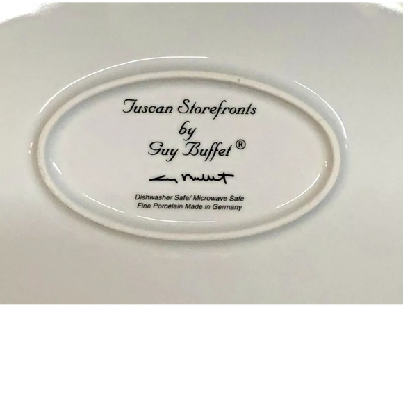 GUY BUFFET "TUSCAN STOREFRONTS" - 16" Oval Serving Platter. NWOT - Picture 6 of 8